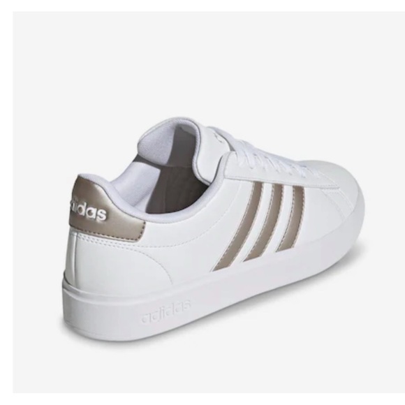 Adidas Women’s Sneakers White w/ Pink/Silver Stripes size 8 - Picture 5 of 5